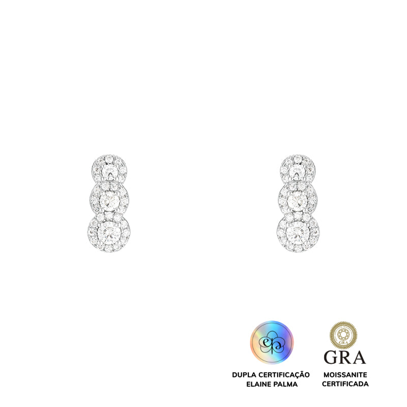Brinco Trio Glam Moissanite 0.2 ct