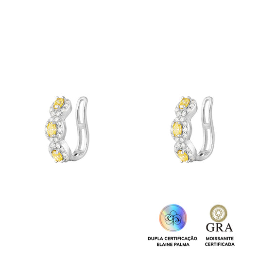 Brinco Piercing Yellow Glam Moissanite 0.74 ct