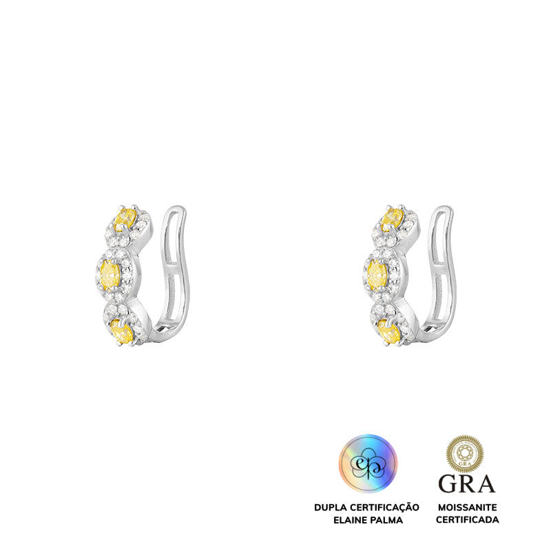 Brinco Piercing Yellow Glam Moissanite 0.74 ct