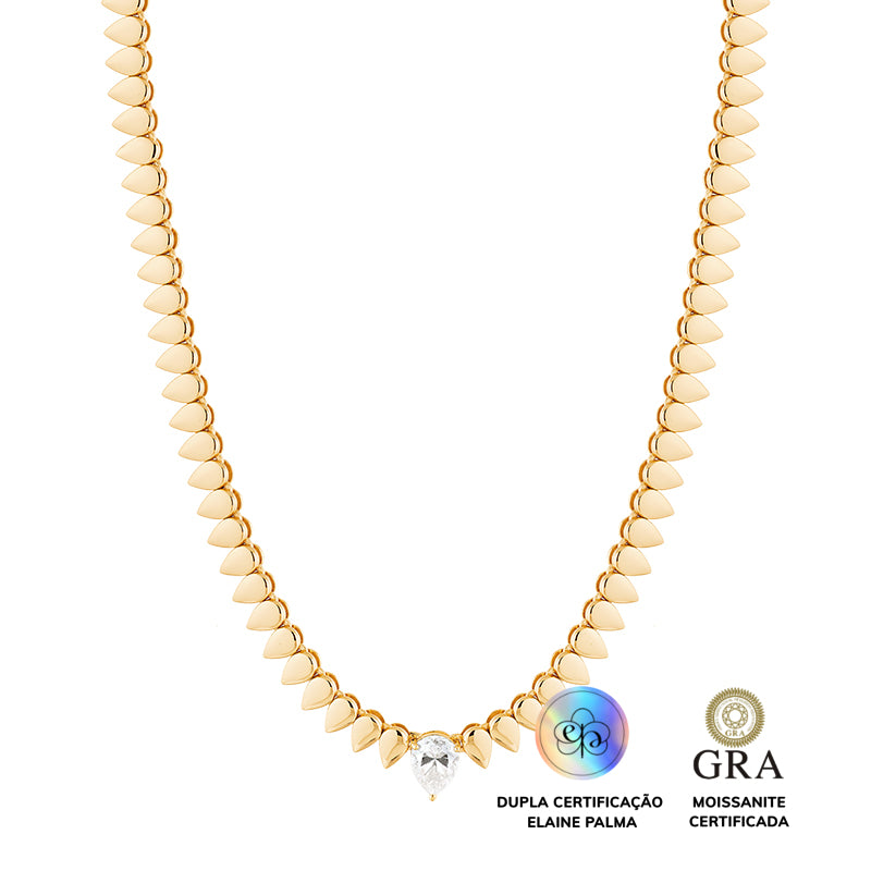 Colar Gota Glam Moissanite 1.8 ct