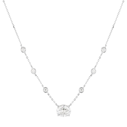 Colar Oval Glam Moissanite 3.7 ct