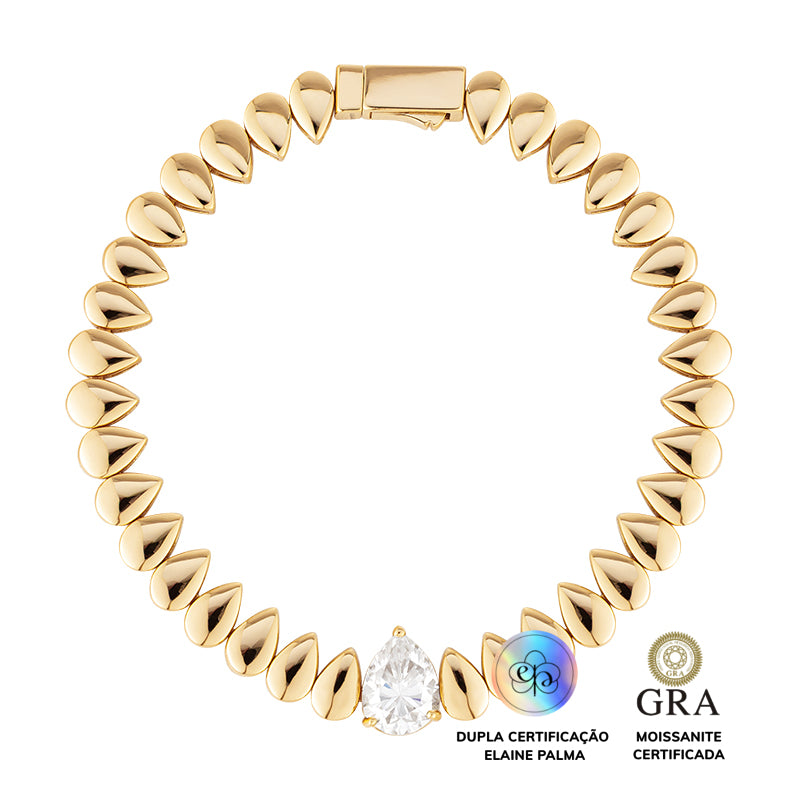 Pulseira Gota Glam Moissanite 1.8 ct