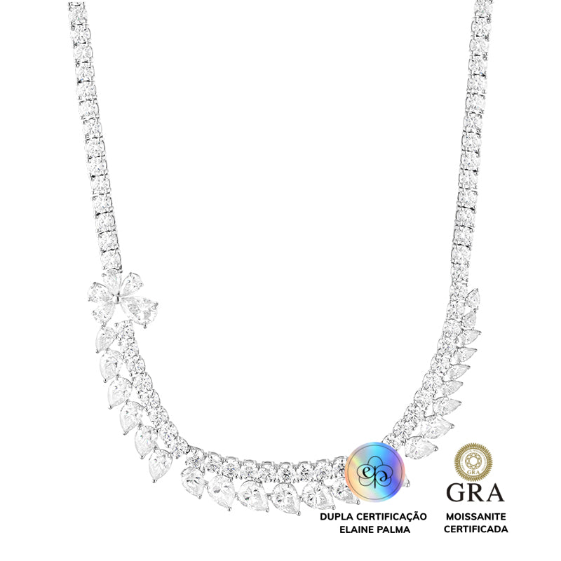Colar Riviera Flor Glam Moissanite 5 ct