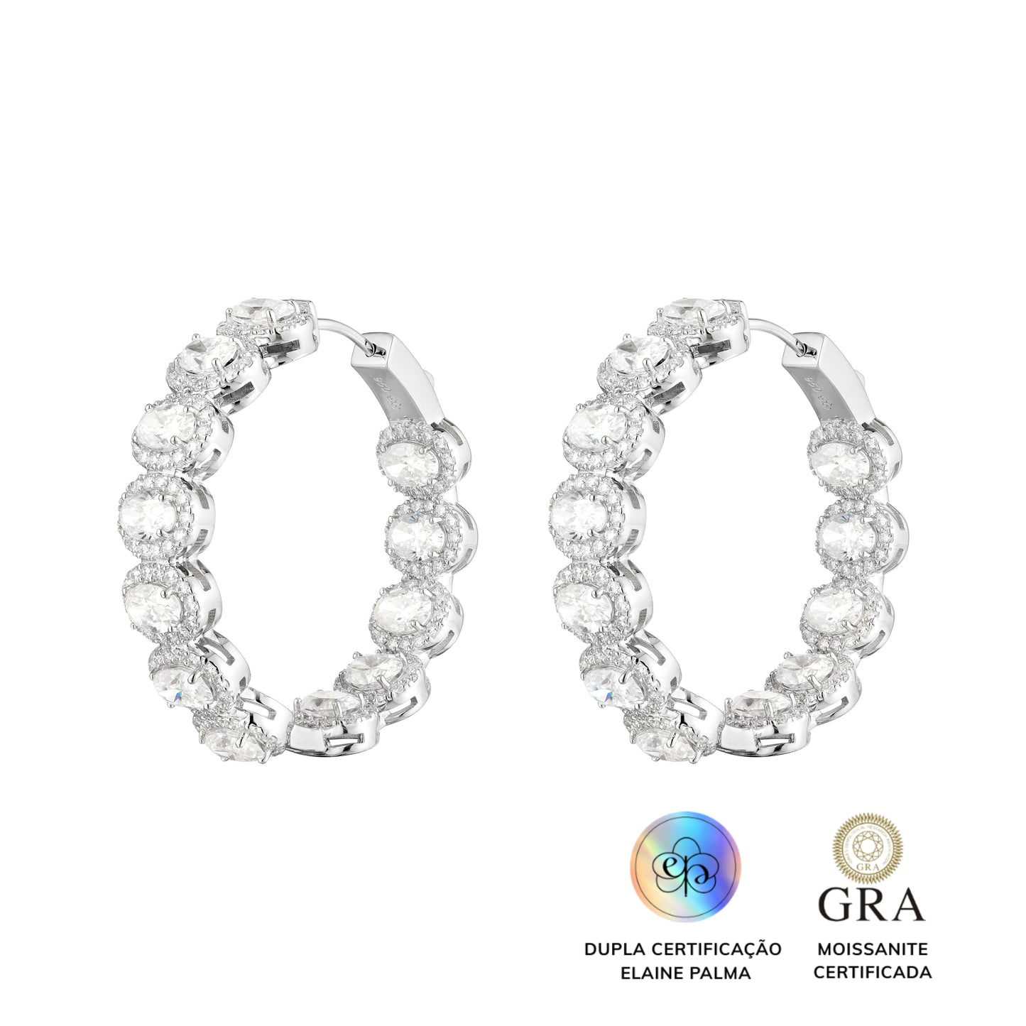 Argola Oval Glam Moissanite 14.4 ct