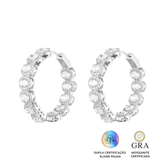 Argola Oval Glam Moissanite 14.4 ct