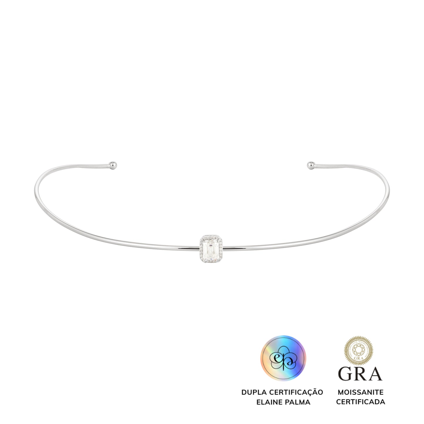 Colar Choker Aro Glam Moissanite 2.14 ct