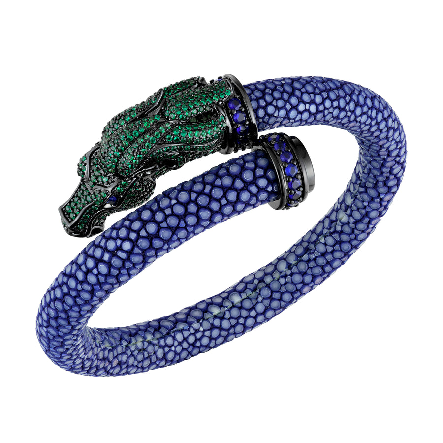 Bracelete Galuchat Cheval Anil