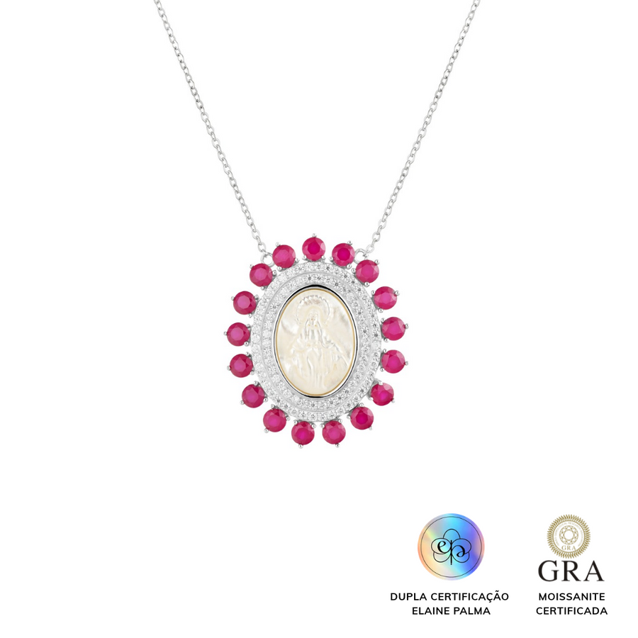 Colar Madrepérola N. Sra. das Graças Glam Moissanite