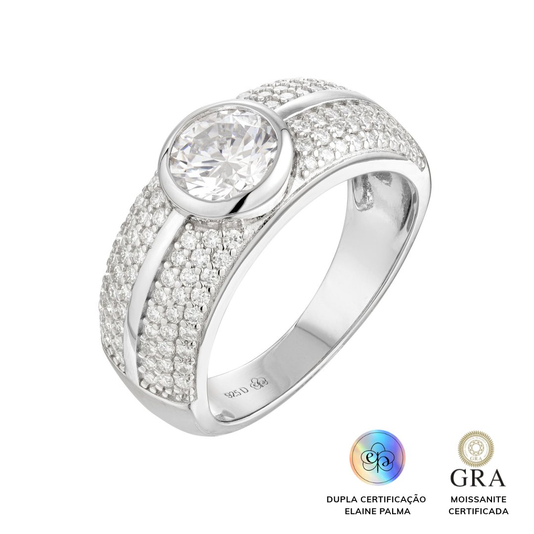 Anel Autêntica Glam Moissanite