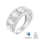 Anel Glam Cravejado Oval Moissanite