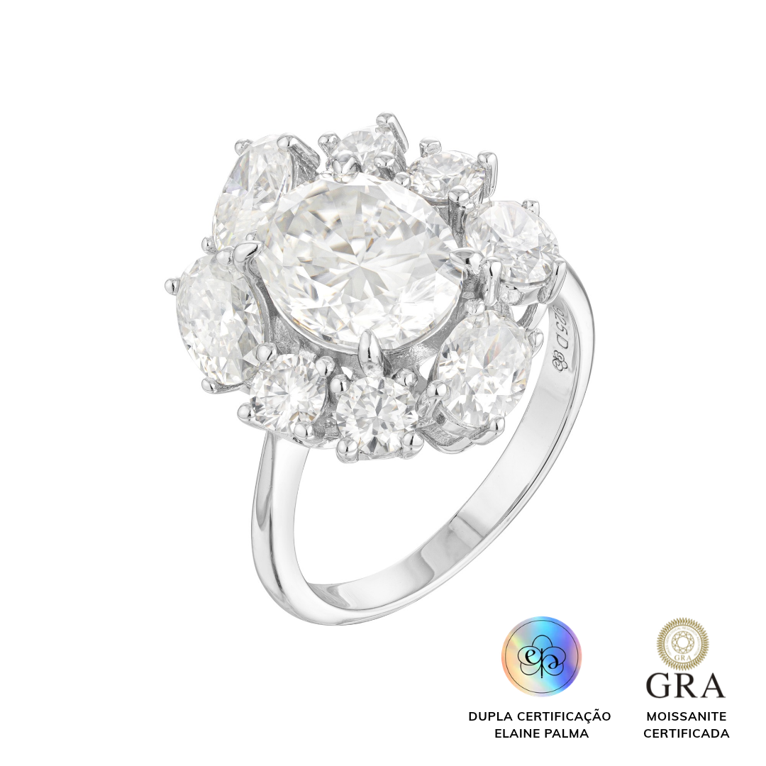 Anel Oval Glam Moissanite