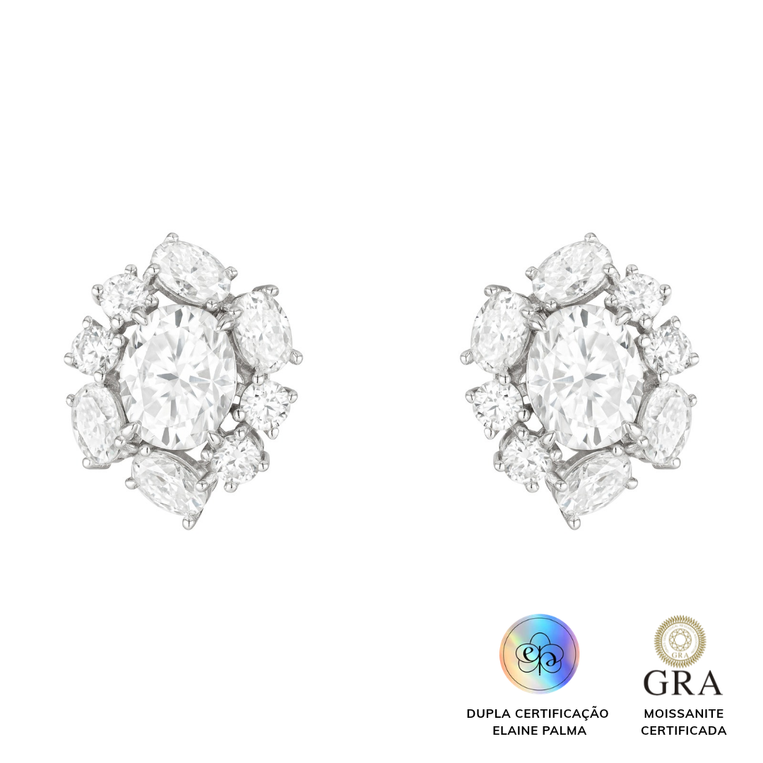 Brinco Oval Glam Moissanite