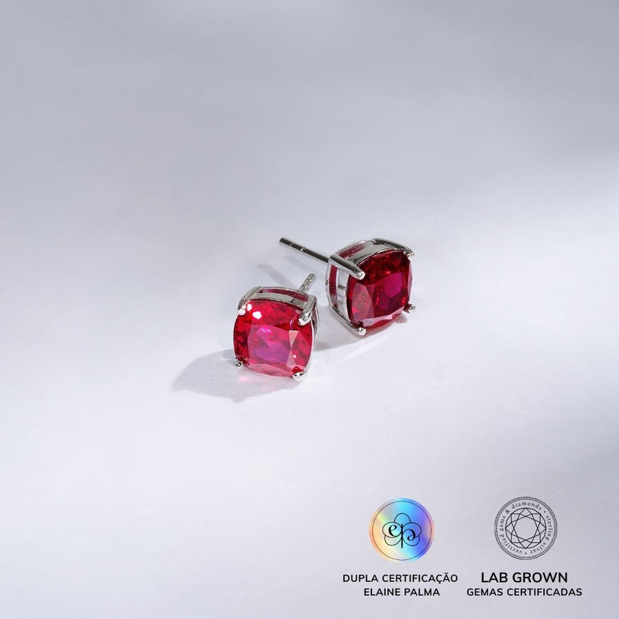 Brinco com Rubi de Laboratório