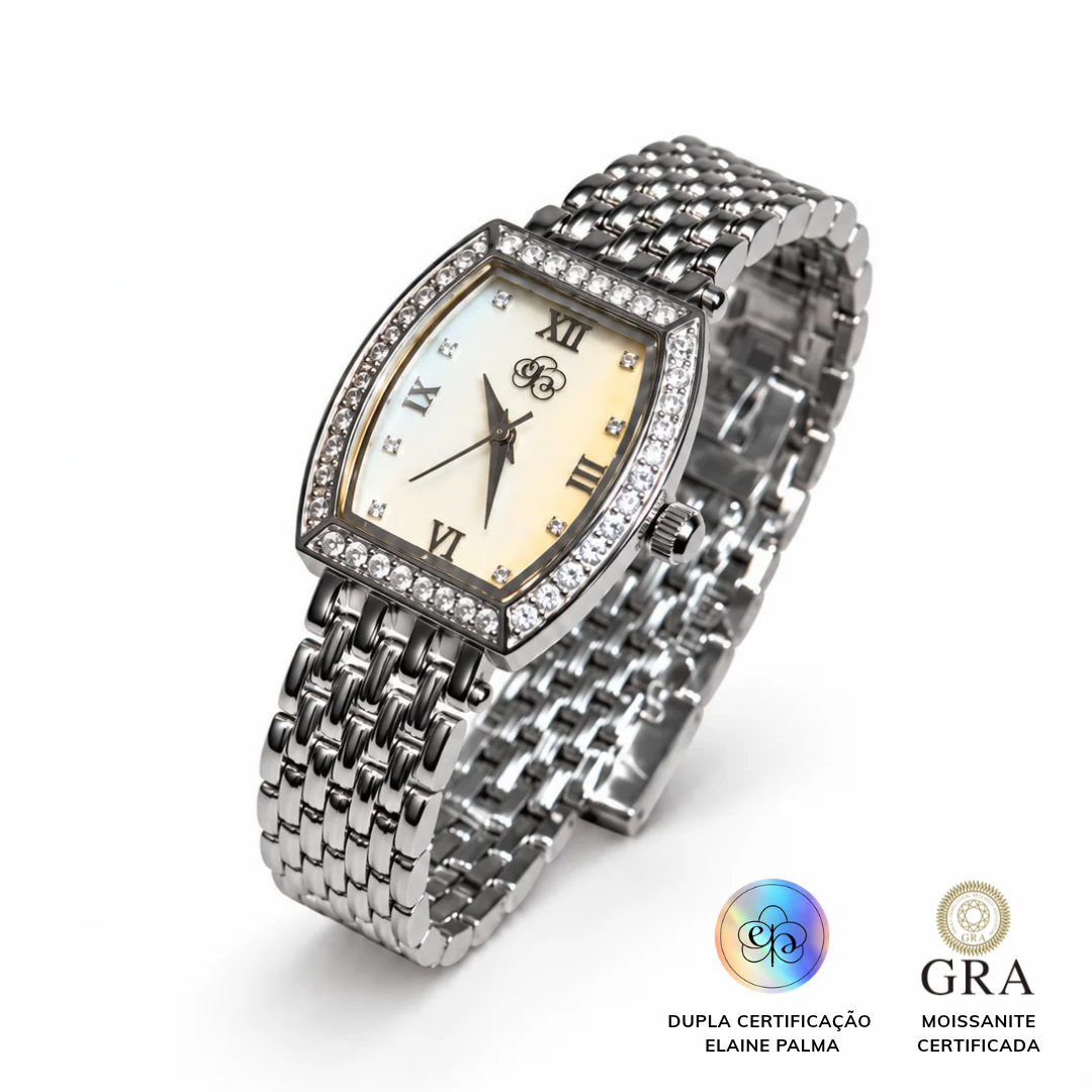 Relógio Analógico Glam Moissanite