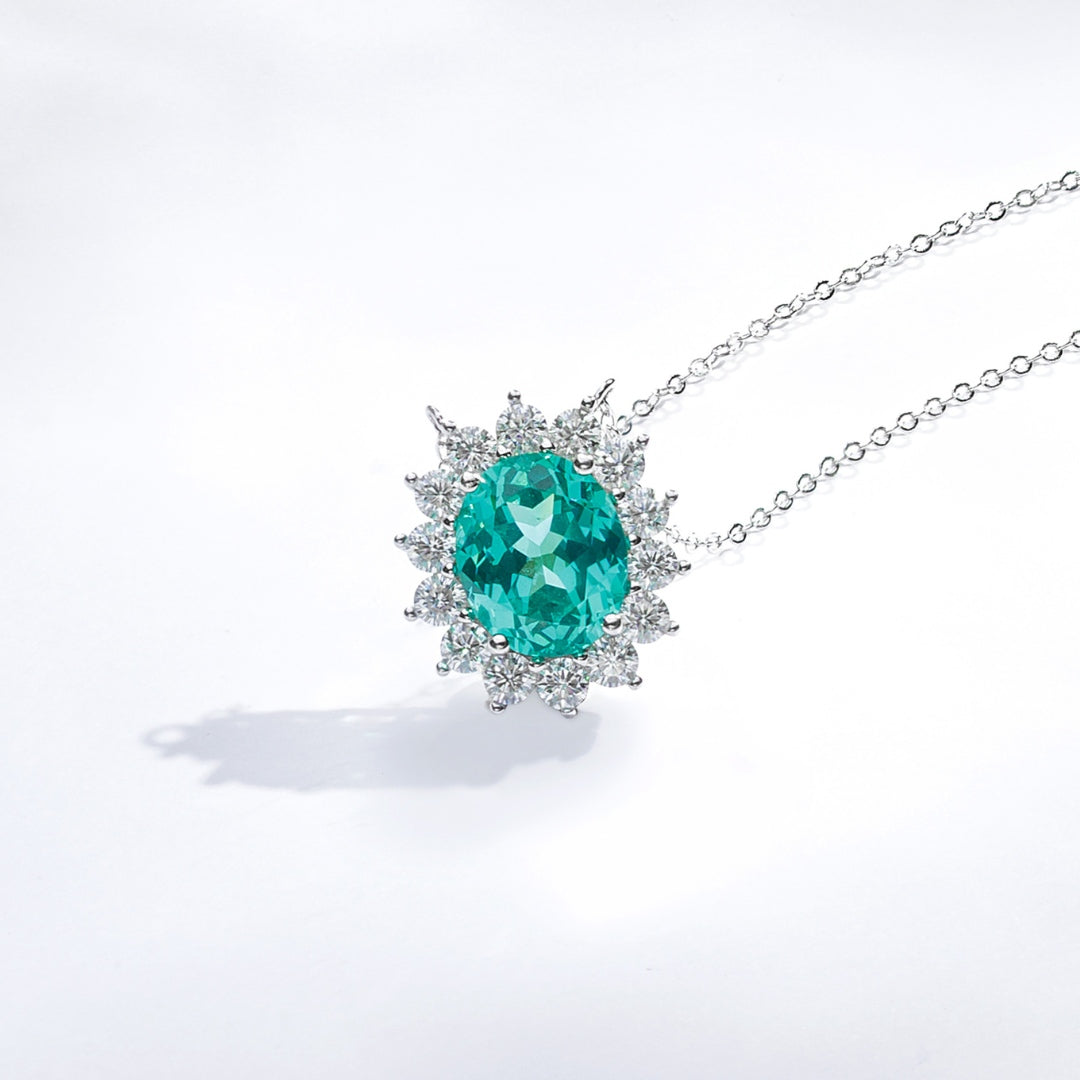 Colar Oval Turmalina Paraíba Lab Grown